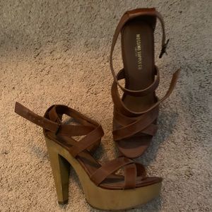 Tan platform heels